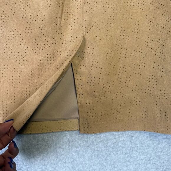 Chico’s Women’s Size 1.5, 32W, Camel Brown Side Slit A Line Mini Skirt - Picture 5 of 8